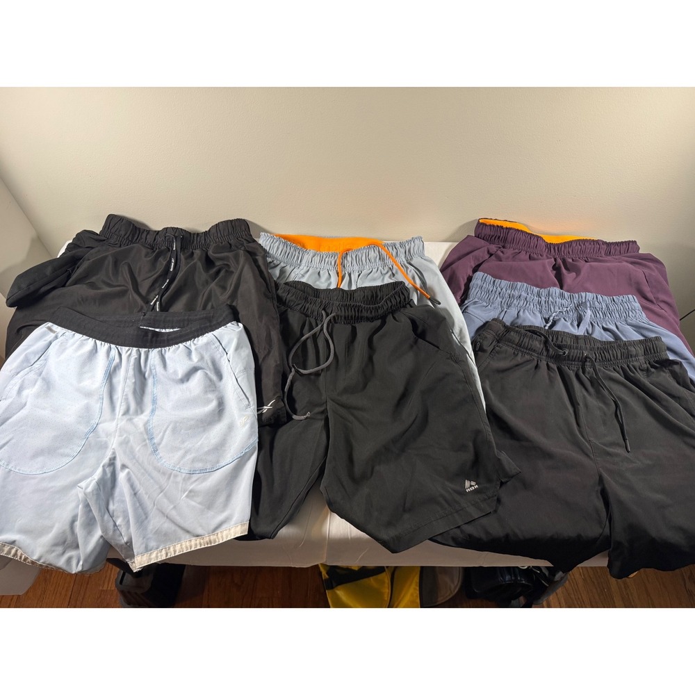 Mens Athletic Shorts Bundle 7 Pairs Reebok RBX UNPRO Gym Running Workout Small